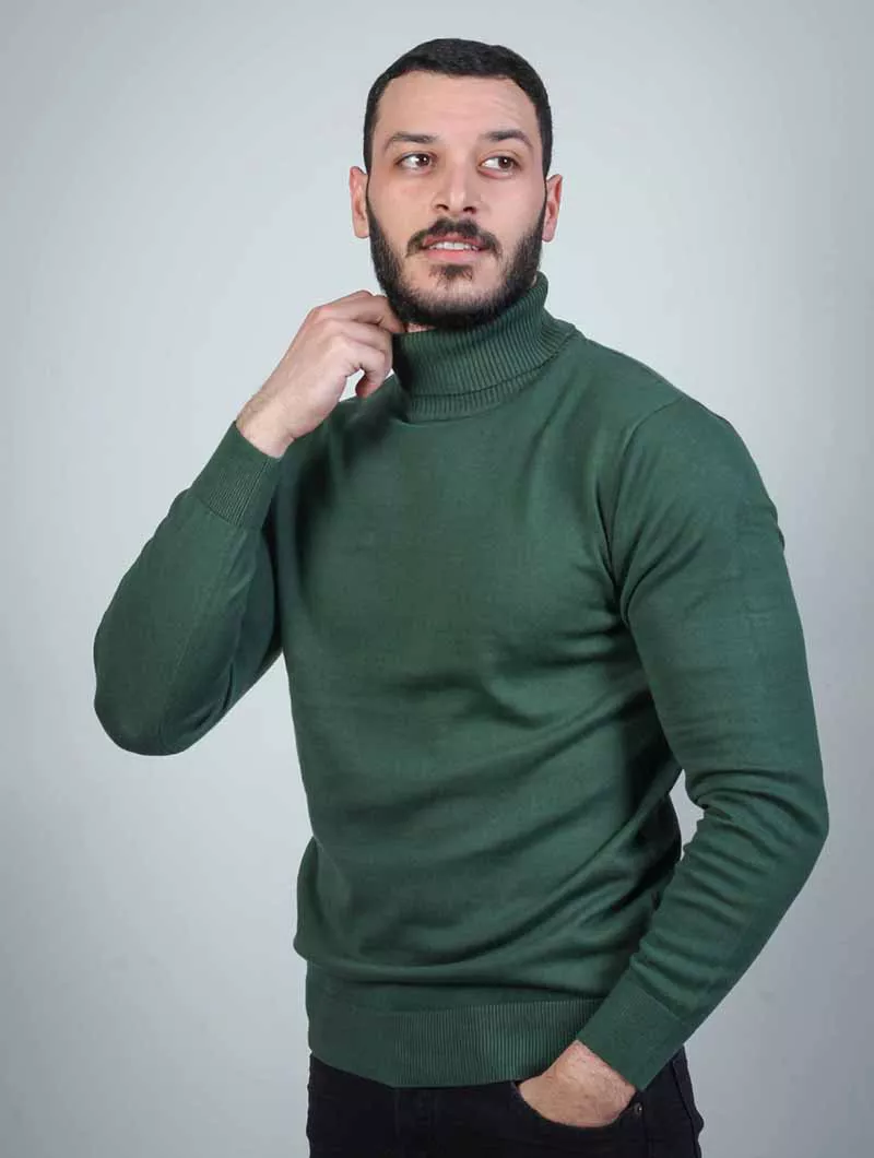Pull Col Montant Homme Uni